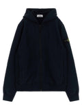 Stone Island Junior Badge Logo Cotton Hoodie — Navy