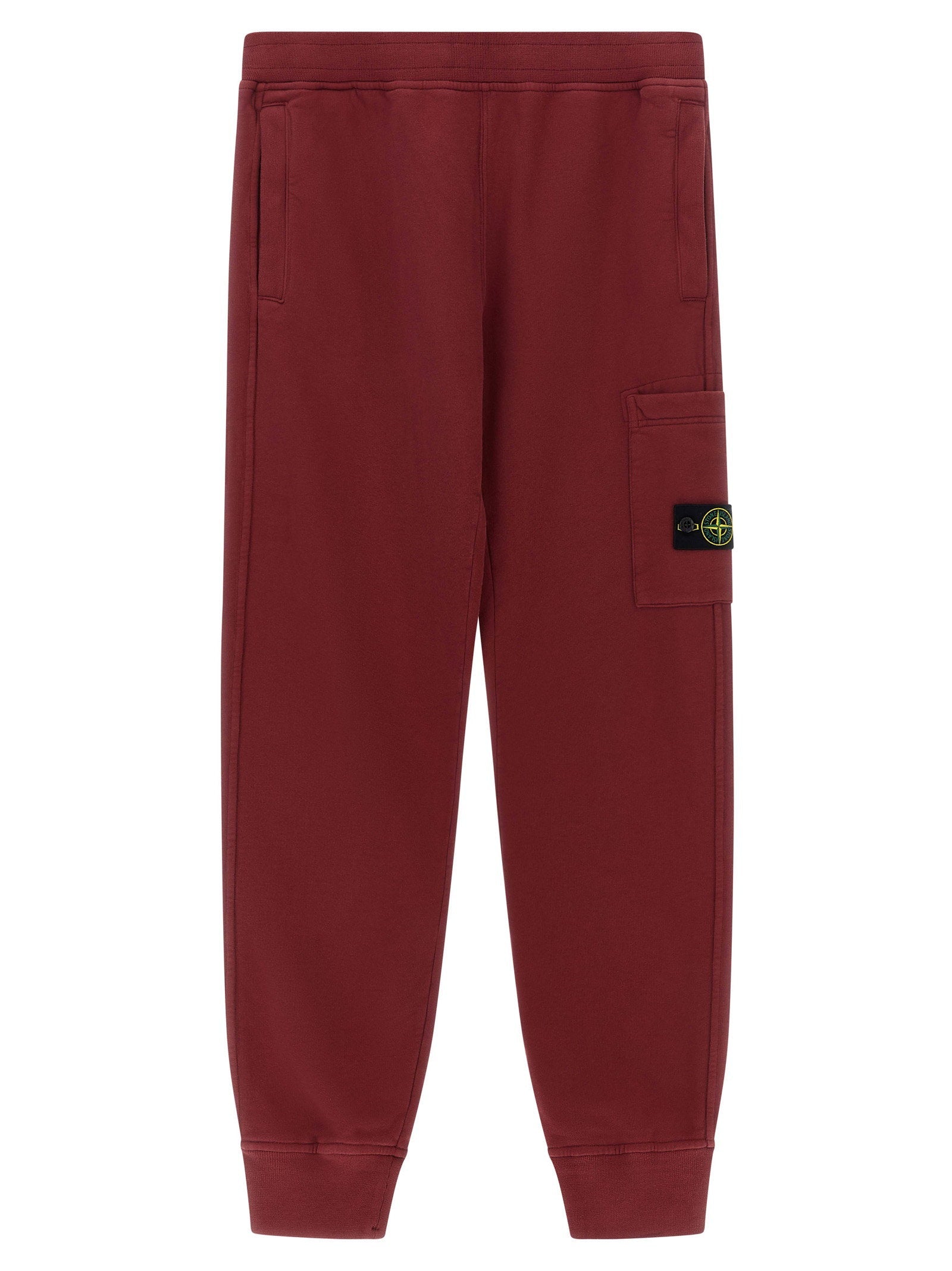 Stone Island Junior Cargo Joggers with Badge Logo Joggers — Burgundy