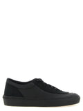 Stone Island Canvas and Suede Low-Top Sneaker — Black