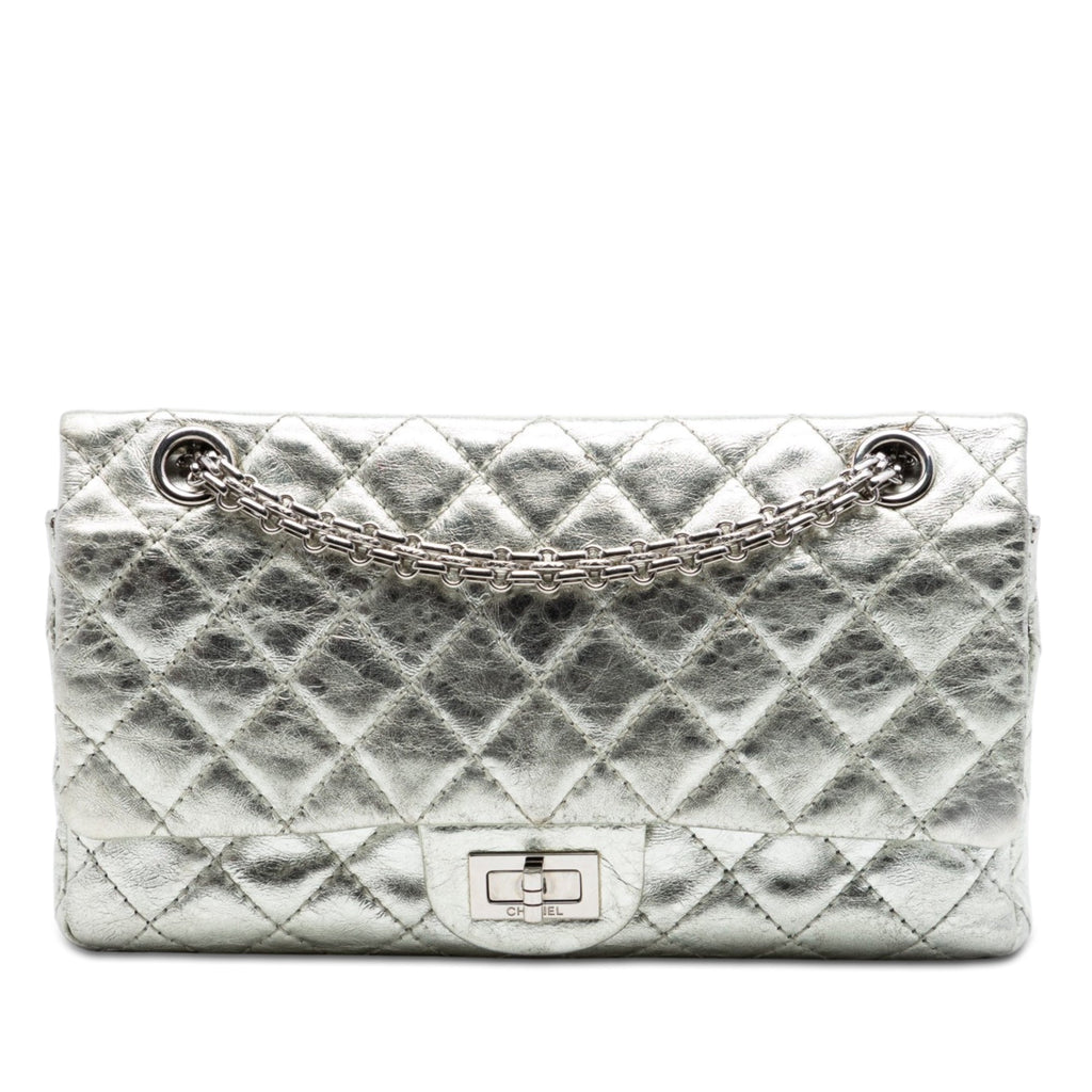 Metallic Aged Calfskin Reissue 2.55 Double Flap 225