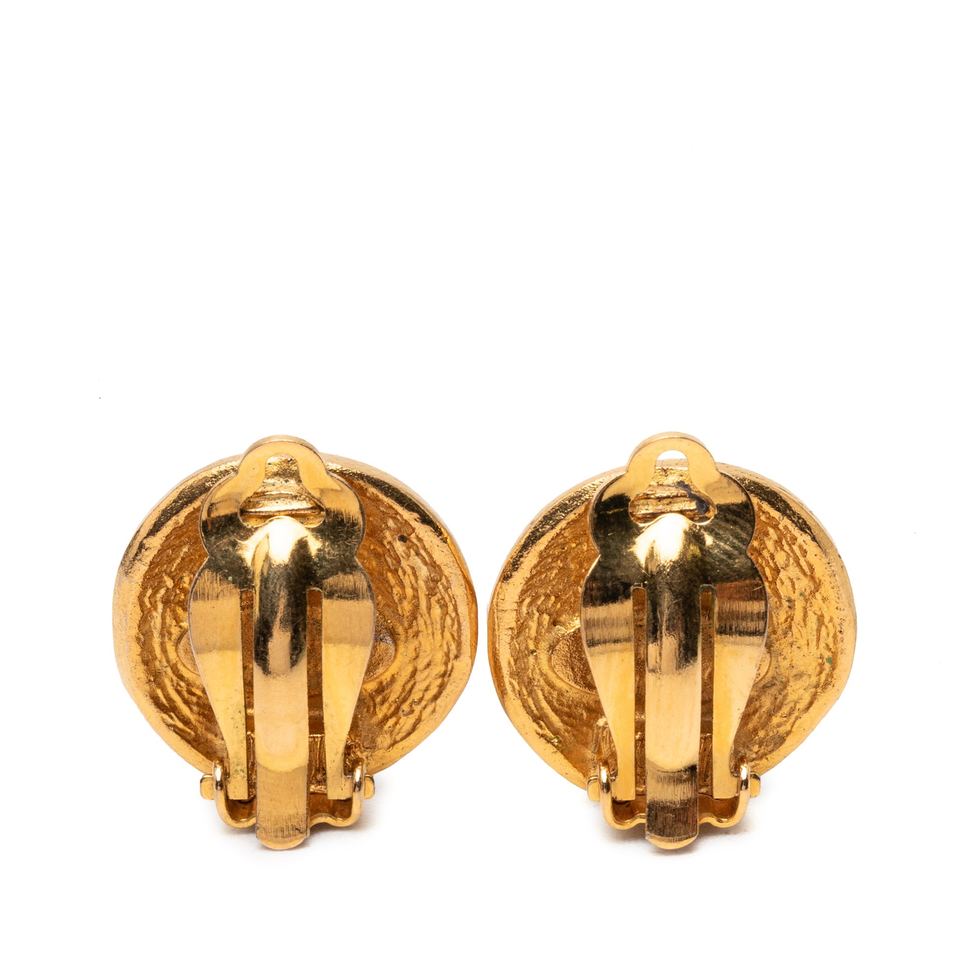 Gold Plated 31 Rue Cambon Round Clip On Earrings