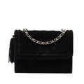Quilted Suede Tassel Flap
