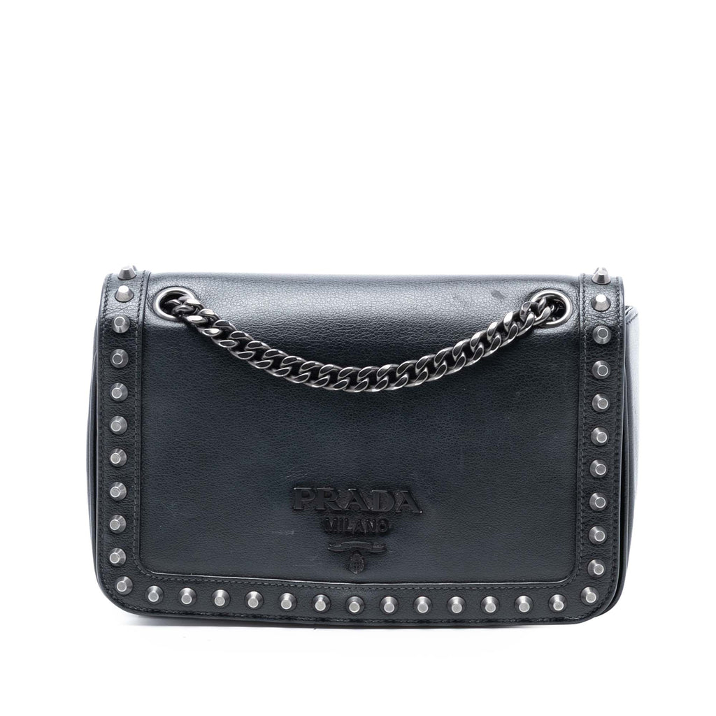 Glace Calfskin Studded Crossbody