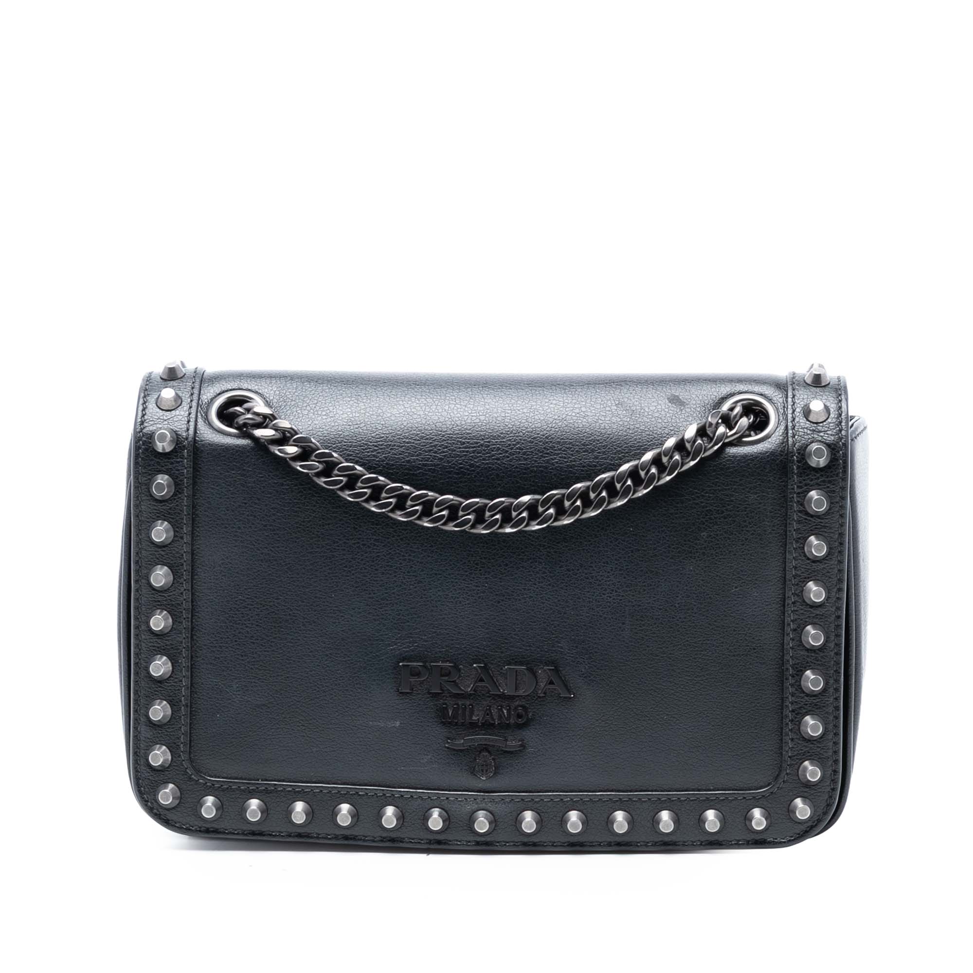 Glace Calfskin Studded Crossbody