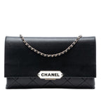 Quilted Lambskin Retro Label Shoulder Bag