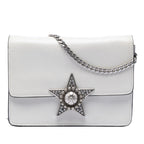 Smooth Leather Star Crystal Embellished Crossbody