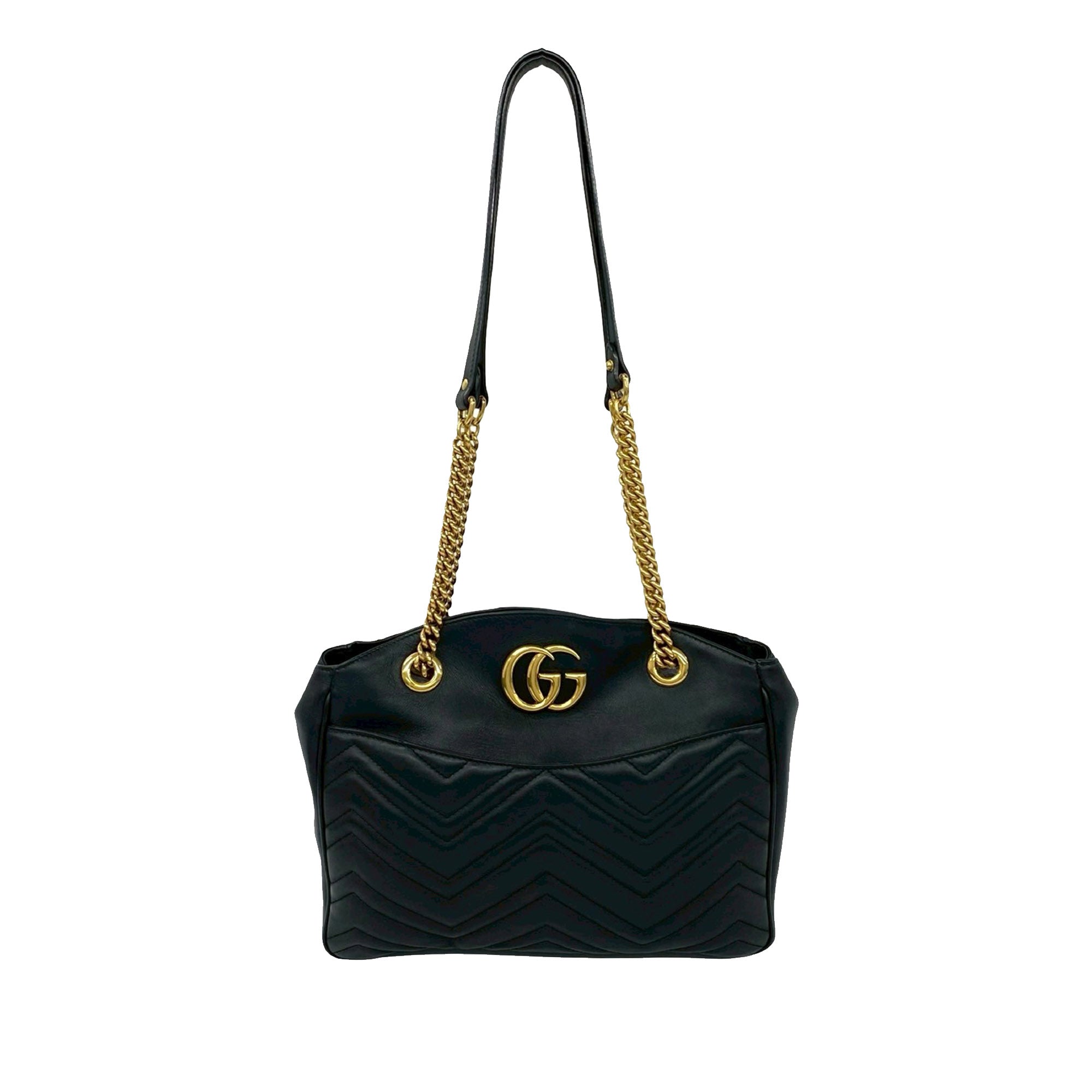 Medium GG Marmont Matelasse Leather Chain Shoulder Bag