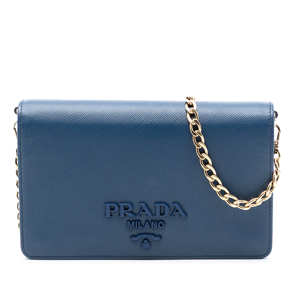 Saffiano Lux Monochrome Wallet on Chain