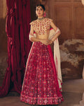 Red & Green Patola Lehenga By KYNAH, Luxury Indian Fashion & Bridal Wear