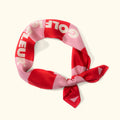 Large Wavy Stripe Silk Scarf Red