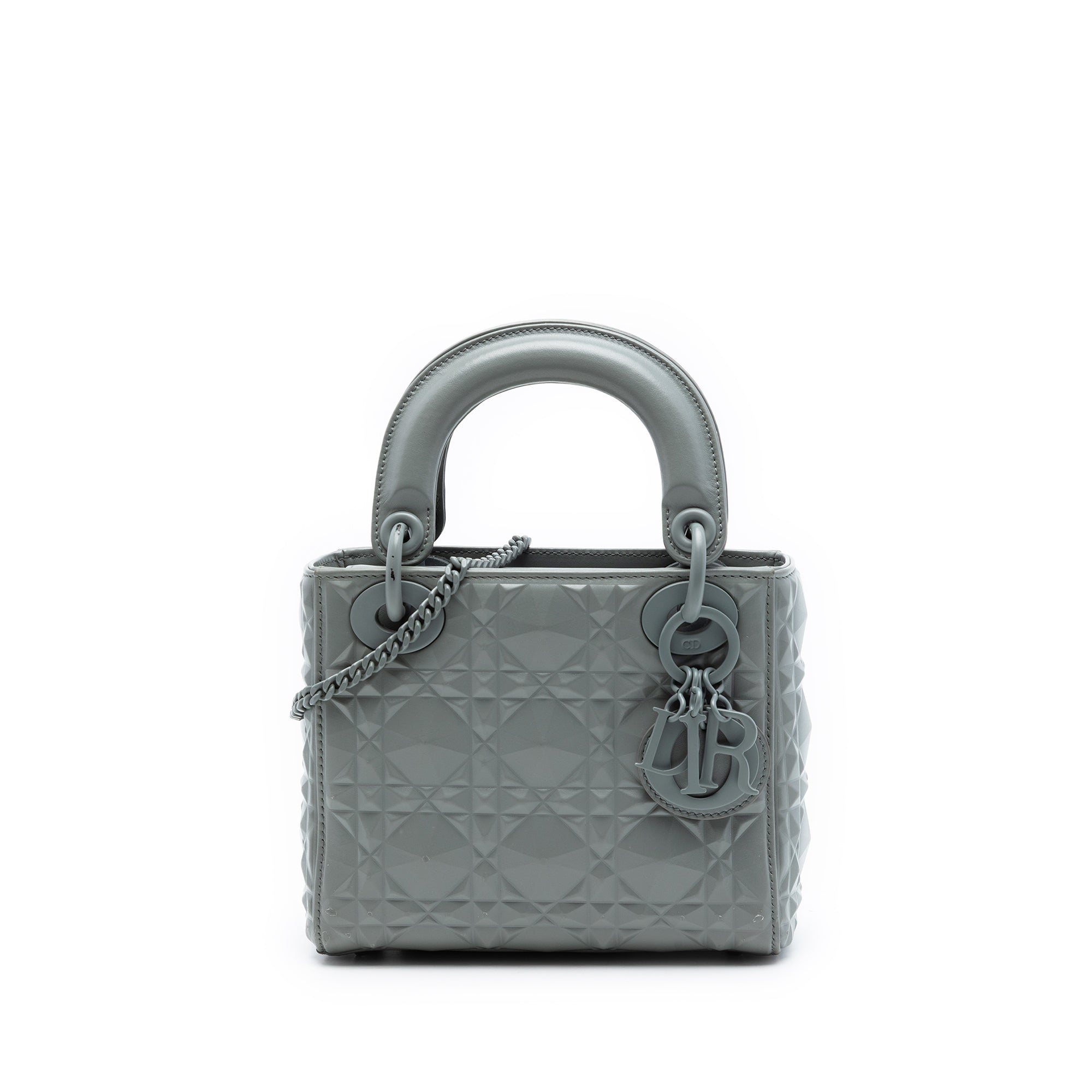 Mini Ultra Matte Calfskin Diamond Cannage Lady Dior
