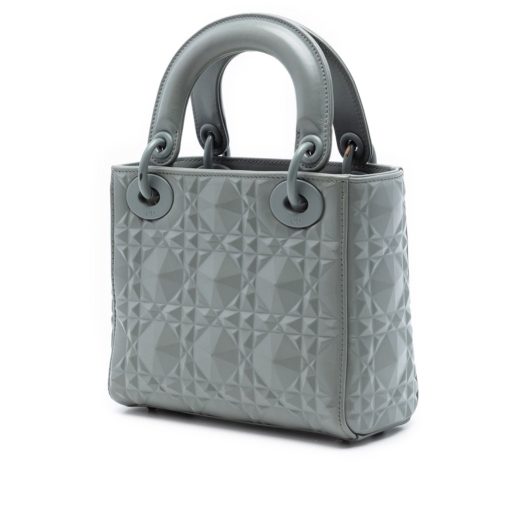 Mini Ultra Matte Calfskin Diamond Cannage Lady Dior