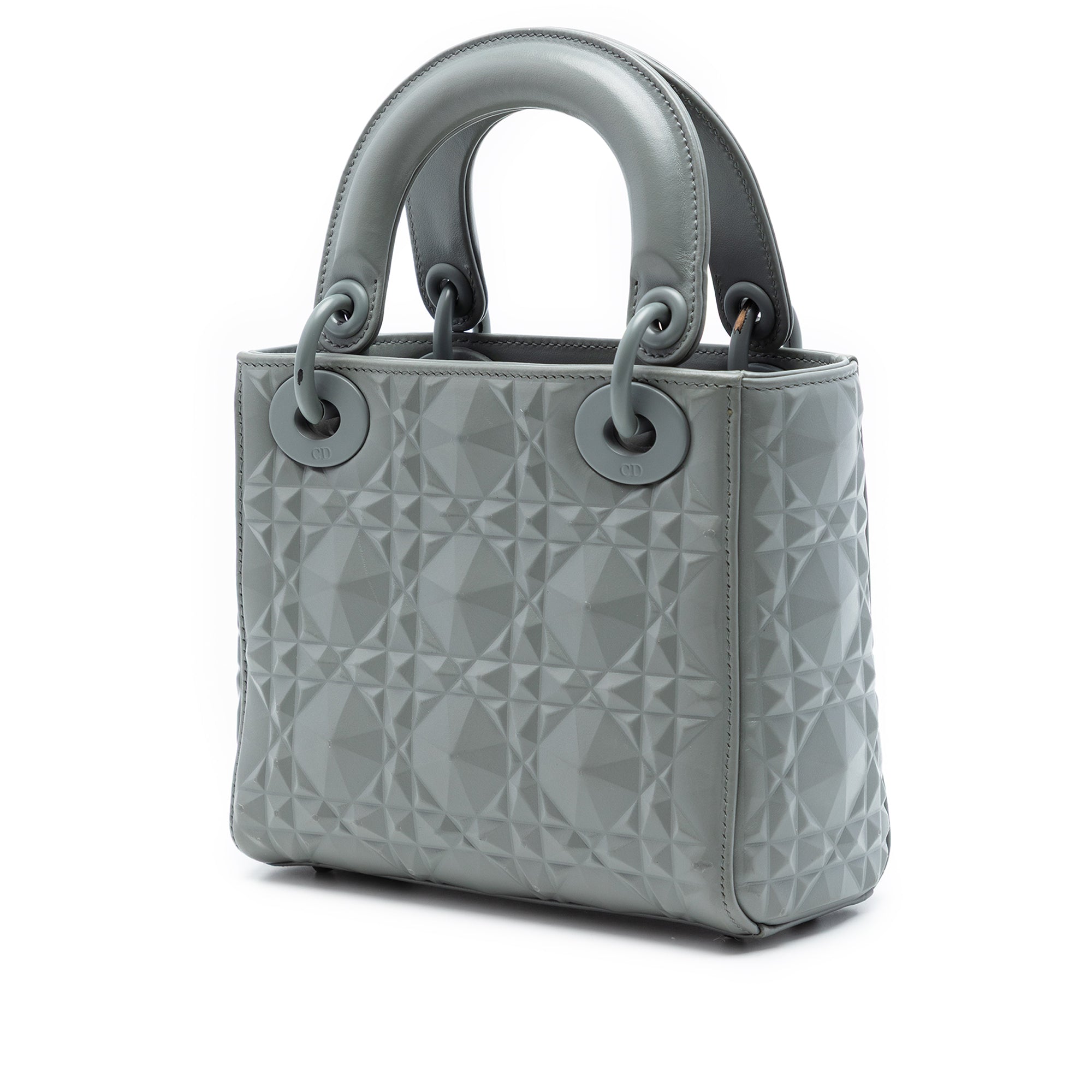 Mini Ultra Matte Calfskin Diamond Cannage Lady Dior