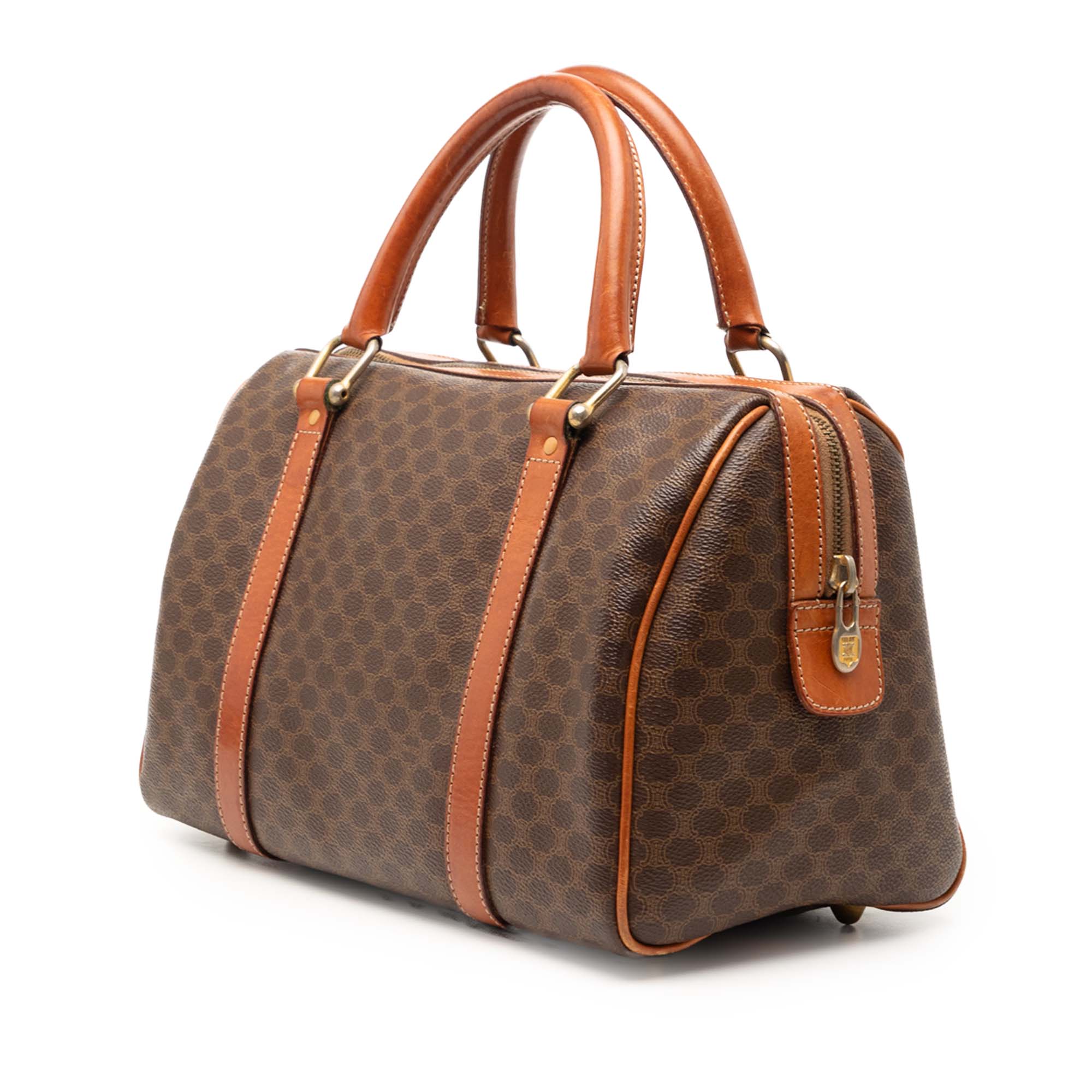 Macadam Coated Canvas Boston Bag