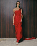 A Roman Red Sari Set By KYNAH, Luxury Indian Fashion & Bridal Wear