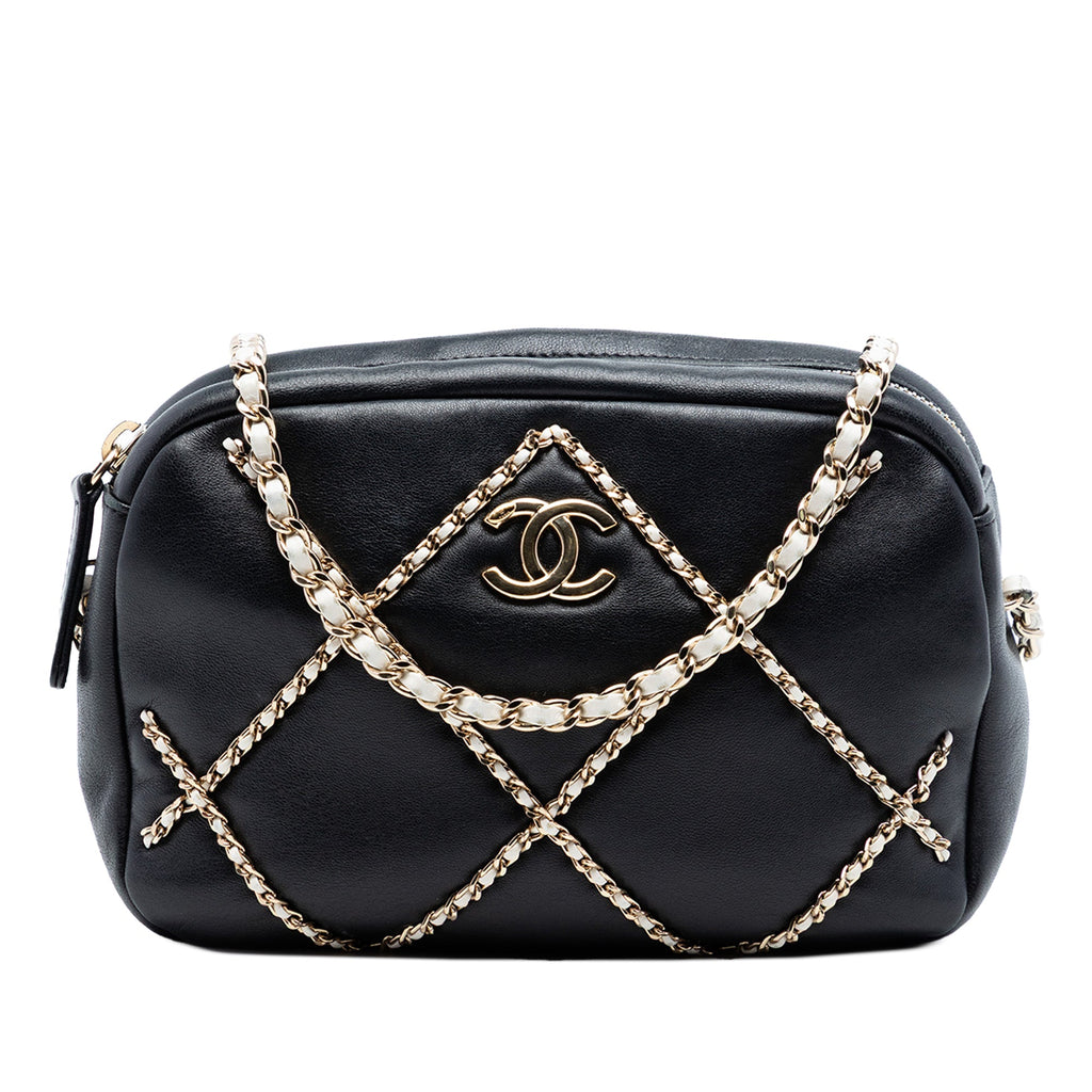 CC Lambskin Chain Embellished Camera Bag