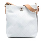 Large Stitched Calfskin Button Up Hobo