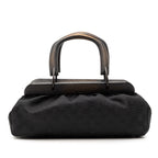 GG Canvas Wood Frame Handbag