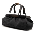 GG Canvas Wood Frame Handbag