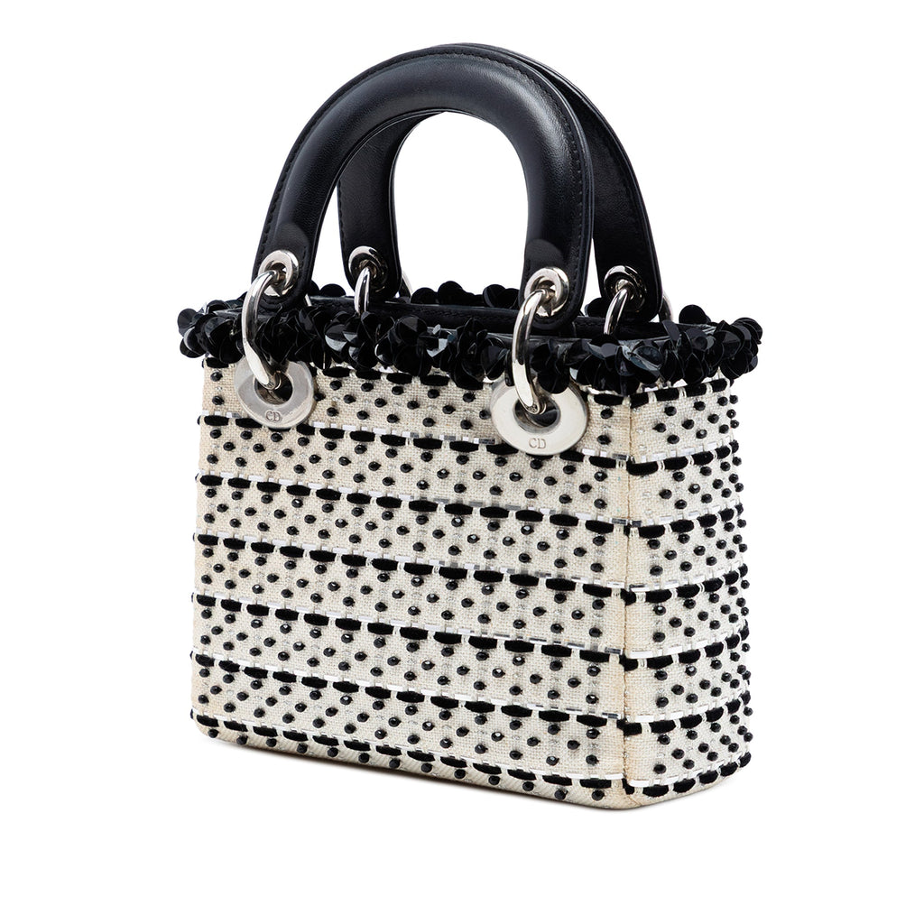 Mini Canvas Bead and Sequin Embellished Lady Dior