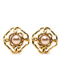 Gold Plated Faux Pearl Clip On Earrings
