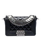 Paris Bombay Small Quilted Patent Medallion Embellished Boy Flap