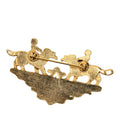 Gold Plated Enamel Children And Dogs Brooch