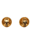 Gold Plated Strass Logo Lettering Clip On Earrings