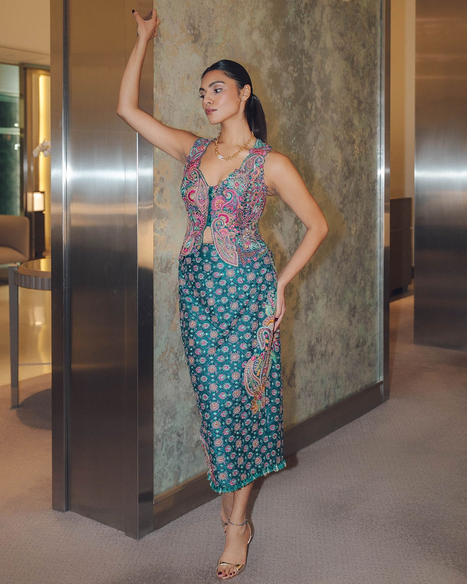 Eka Waistcoat with Skirt Set By KYNAH, Luxury Indian Fashion & Bridal Wear