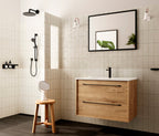 BATHME LENNOX Conjunto Mueble de Baño Completo con Lavabo Encimera Roble Ostippo