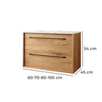 BATHME LENNOX Mueble de Baño con Lavabo de Encimera Roble Ostippo