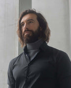 Jersey de cuello vuelto minimo gris hombre