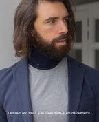 Jersey de cuello vuelto minimo azul hombre