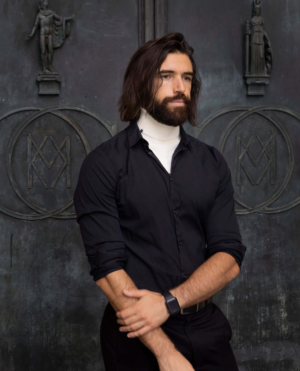 Jersey de cuello vuelto minimo blanco hombre