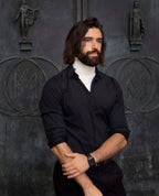Jersey de cuello vuelto minimo blanco hombre