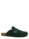 J.w.anderson Textured Felt Loafer Mule — Green
