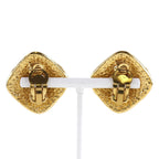 CC Gold Plated Diamond Shape Clip On Earrings