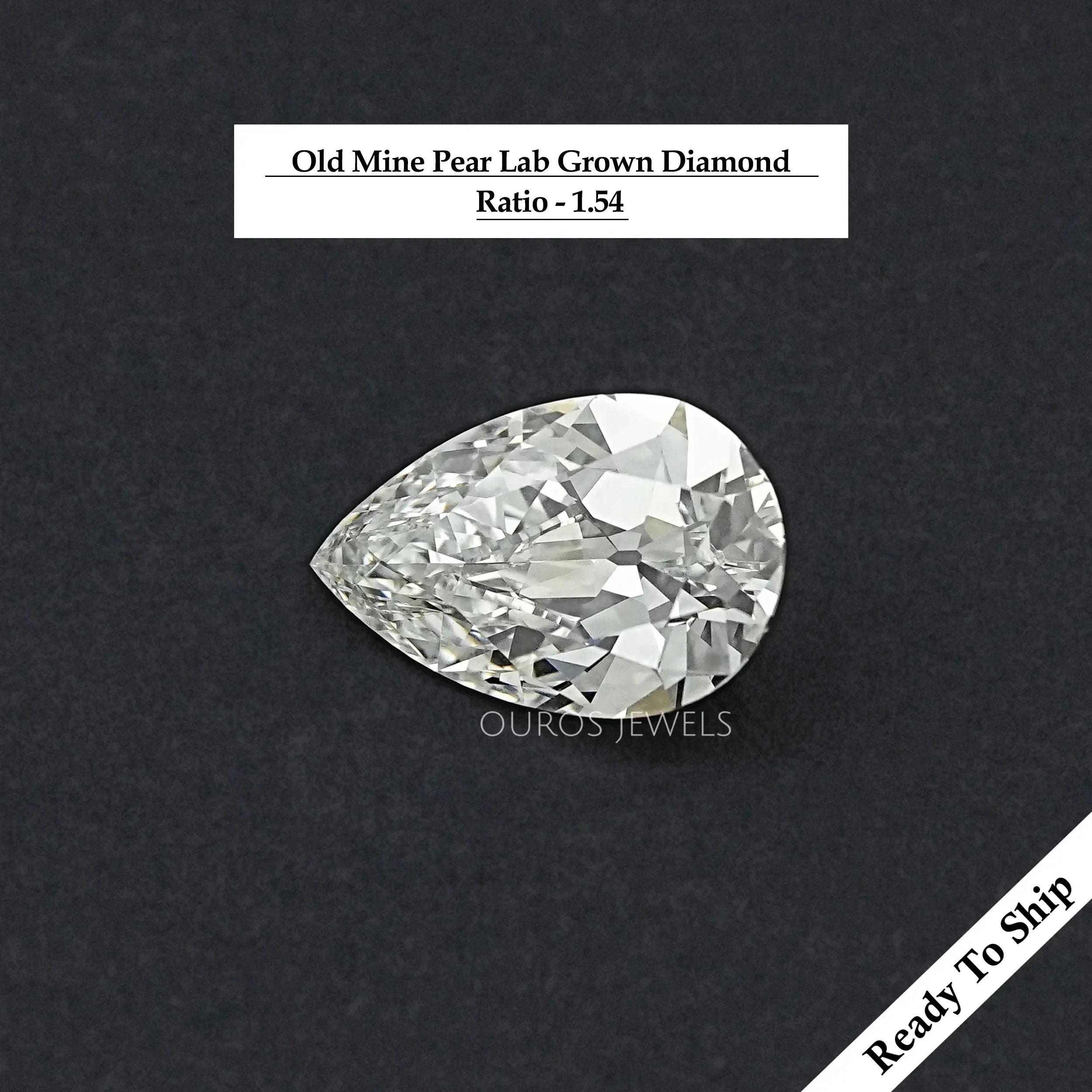 Old Mine Pear Cut Lab Grown Loose Diamond