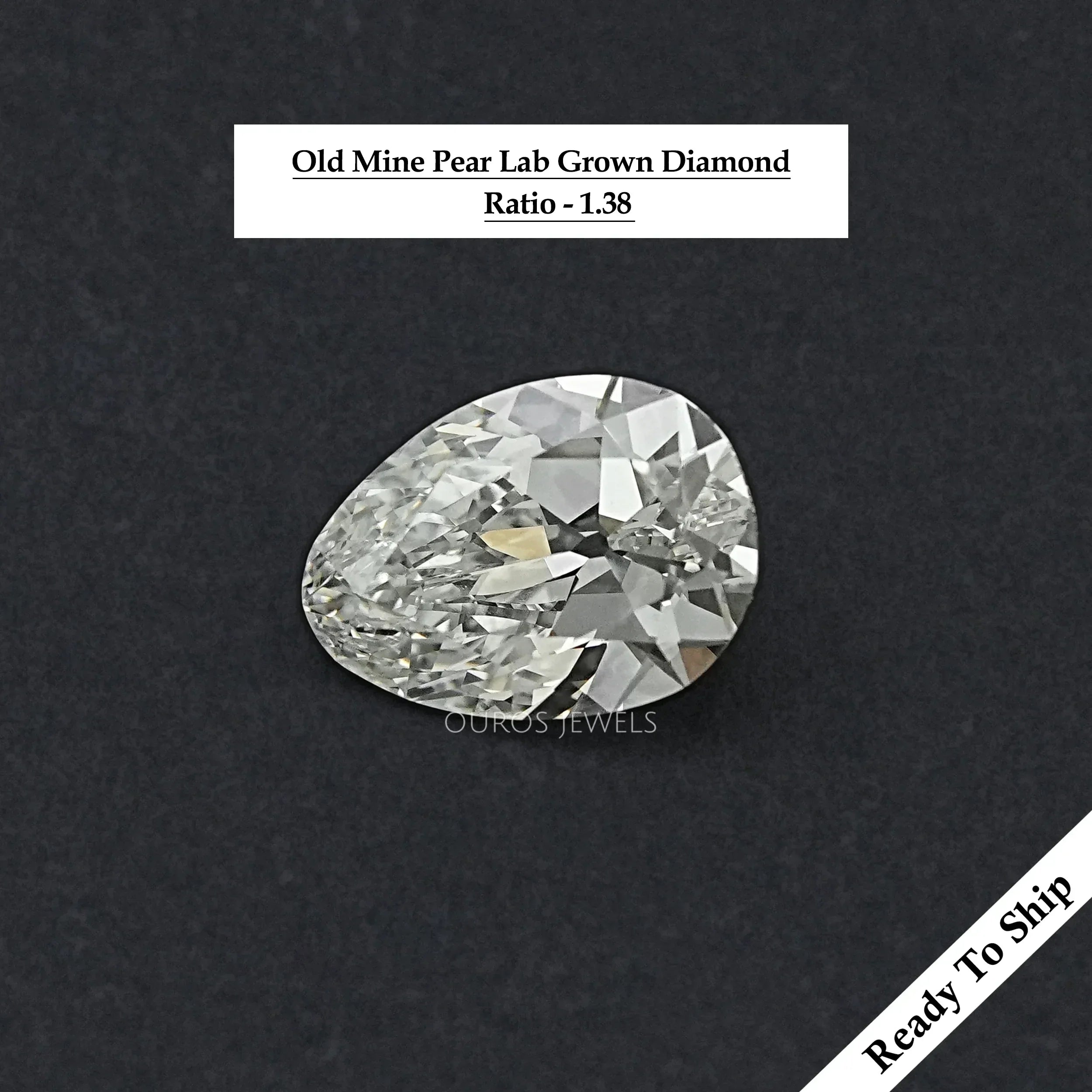 3.53 CT Old Mine Pear Lab Grown Loose diamond