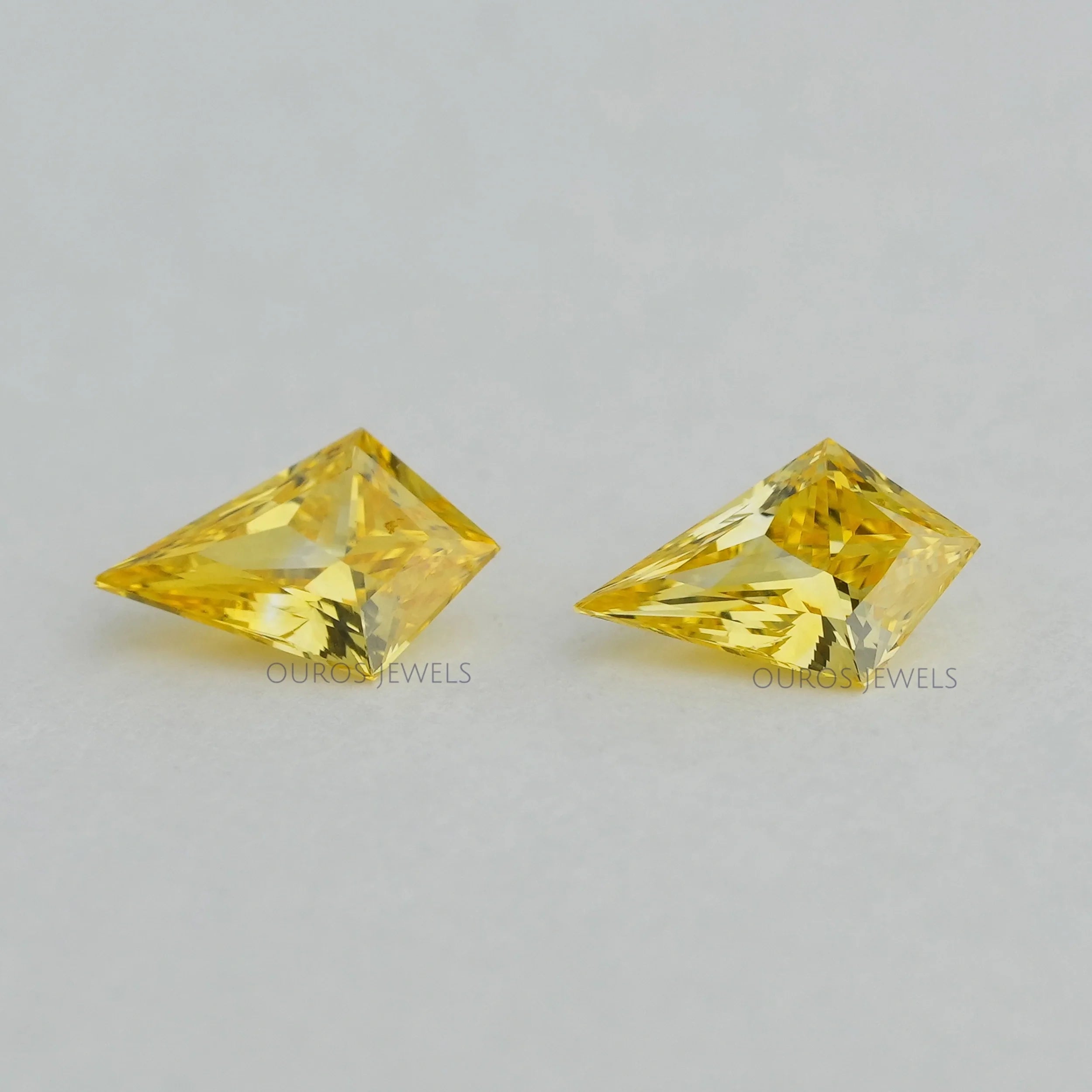 Yellow Kite Cut Lab Grown Diamond Matching Pair