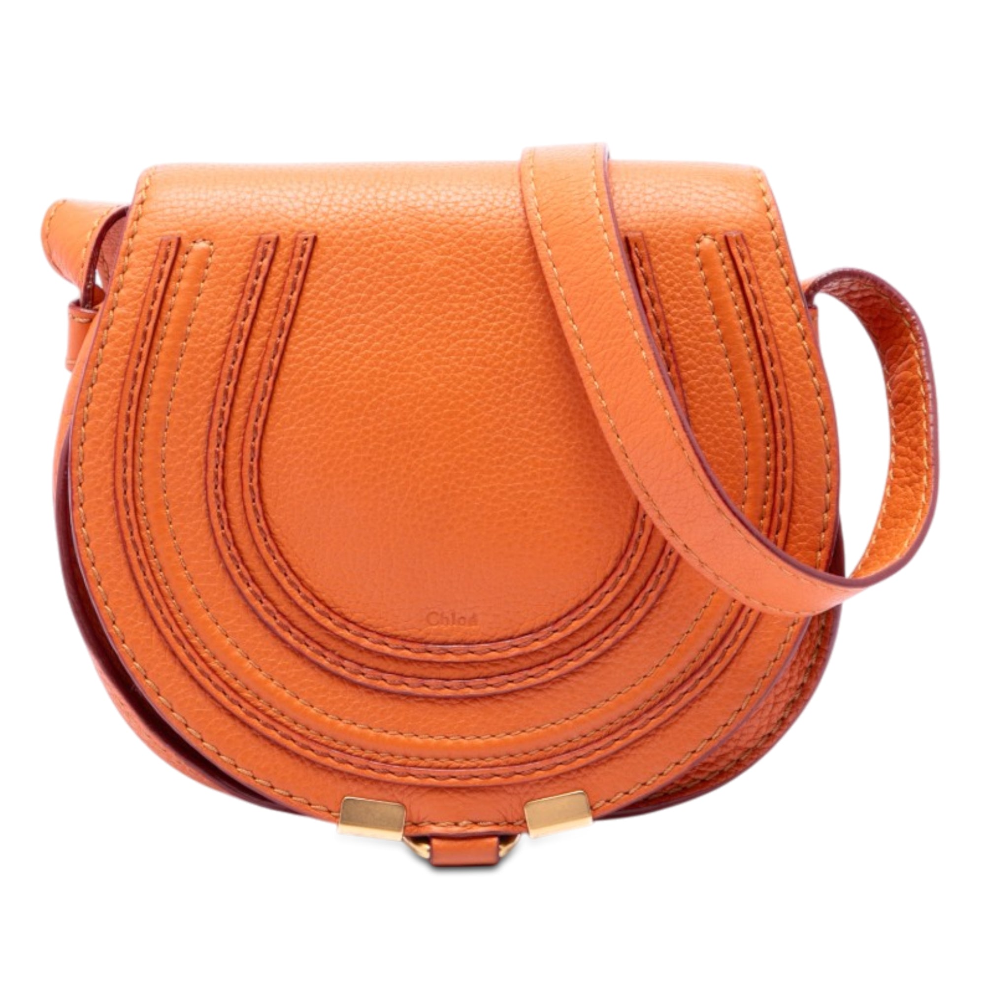 Small Grained Leather Marcie Saddle Crossbody