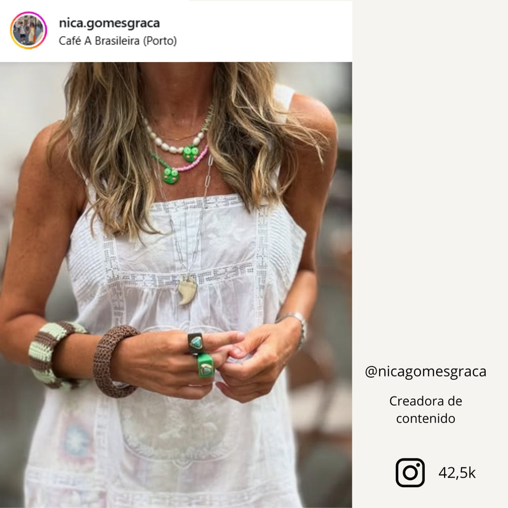 Anillo para mujer grande color verde con piedra amazonita verde