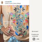 Anillo para mujer Mint con piedra natural cuarzo sandia