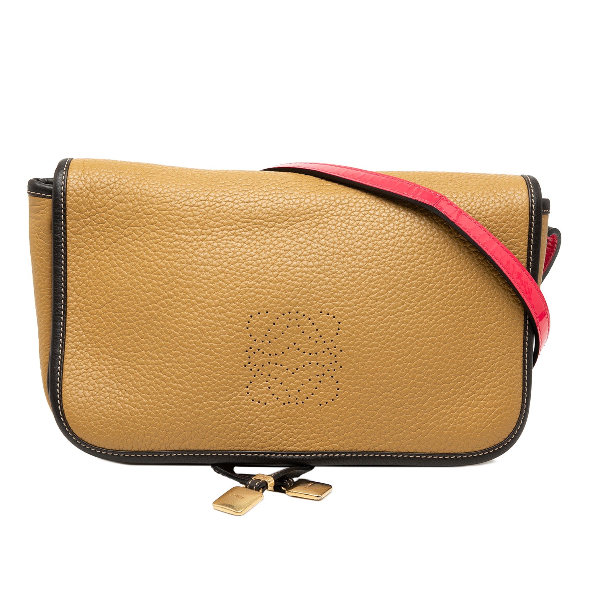 Leather Perforated Anagram Crossbody