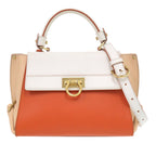 Small Tricolor Leather Gancini Sofia Satchel