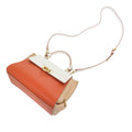 Small Tricolor Leather Gancini Sofia Satchel