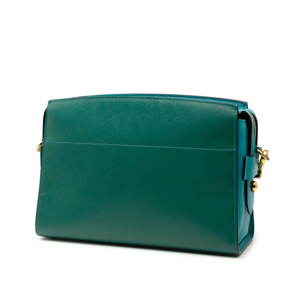 Bicolor Saffiano Vernice Esplanade Crossbody