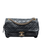 Small Quilted Iridescent Calfskin Shiva Flap