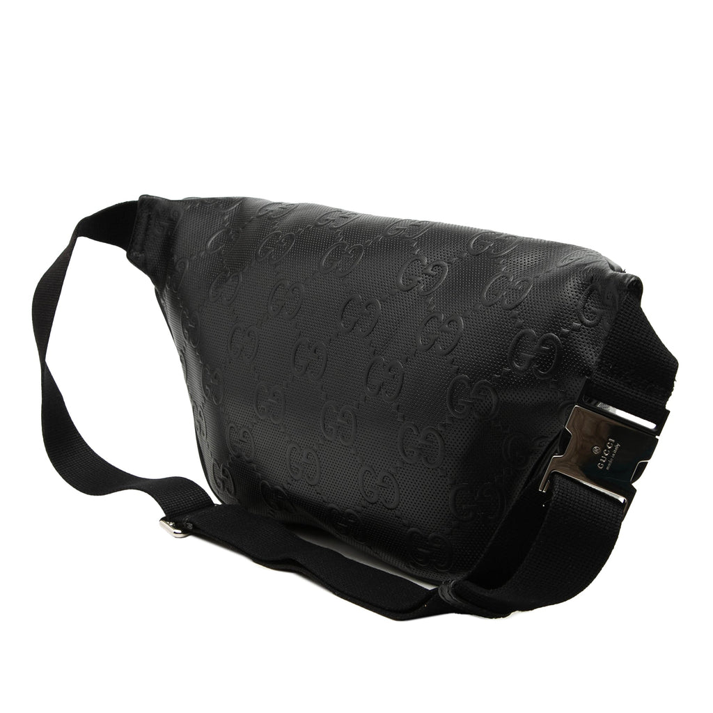 GG Embossed Perforated Leather Pocket Belt Bag