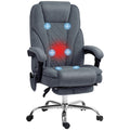Massage Office Chair, Heated Desk Chair w/ Adjustable Height & Footrest, Charcoal Gray